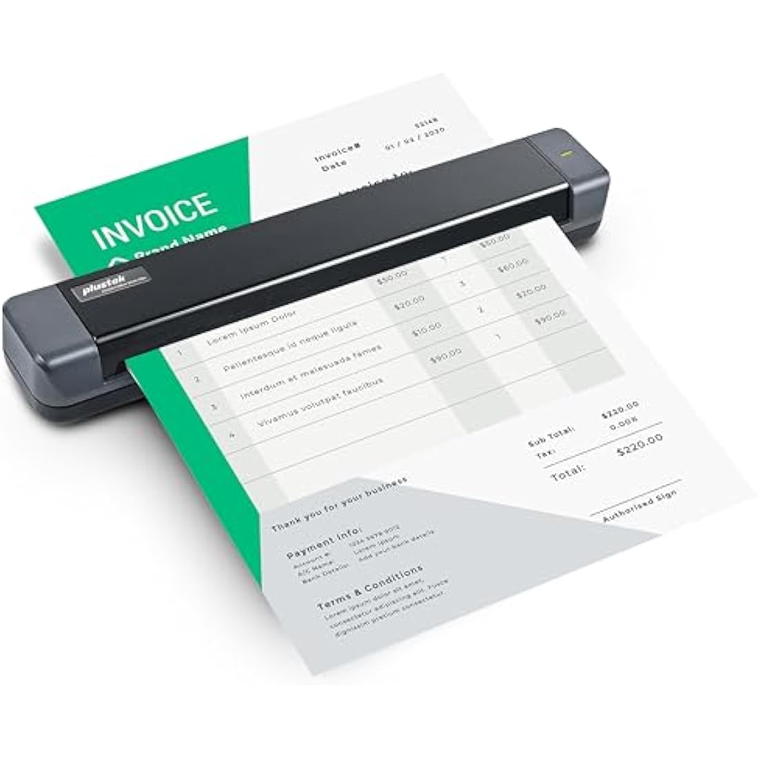 Plustek S410 Plus - Small USB Portable Sheet-Fed A4 Document Scanner for Windows 7 / 8 / 10 / 11 , OCR Software Include