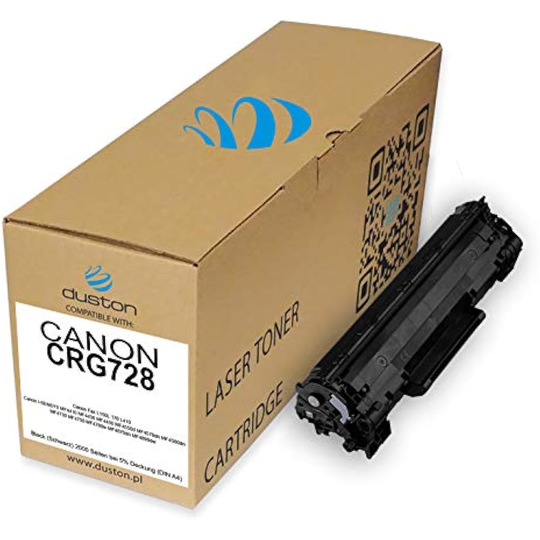 duston 2x CRG728, 3500B002AA Regenerated black toner cartridge, compatible with Canon MF 4410 MF4430 MF4450 MF4550d MF4570dn MF4580dn