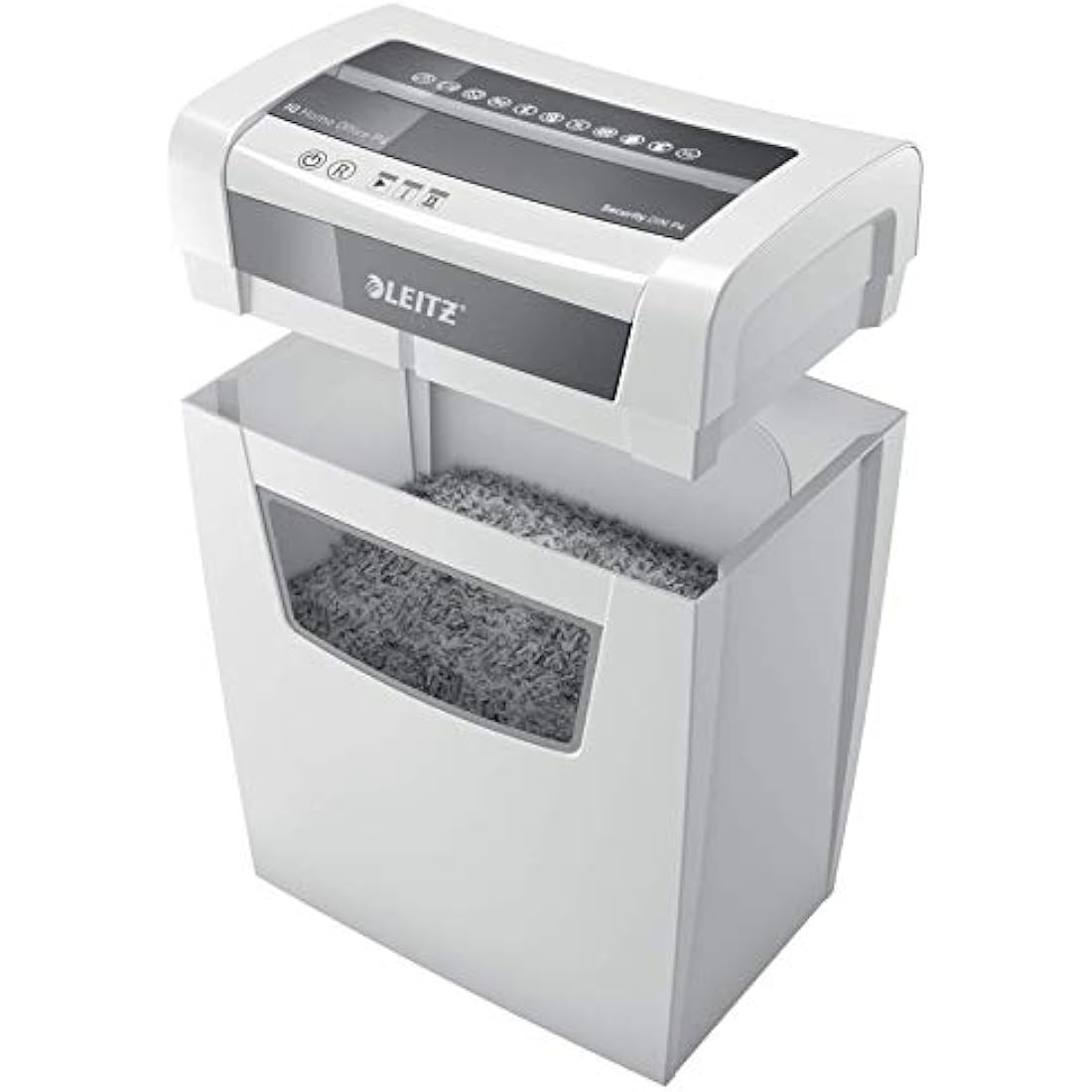 Leitz IQ Home Office Cross Cut Paper Shredder, Shreds 12-10 Sheets (70-80 gsm), 23L Bin, White, 80091000