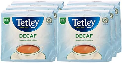 Tetley Original Decaf Tea Decaffeinated Black Tea Pack of 6 Boxes 960 Teabags