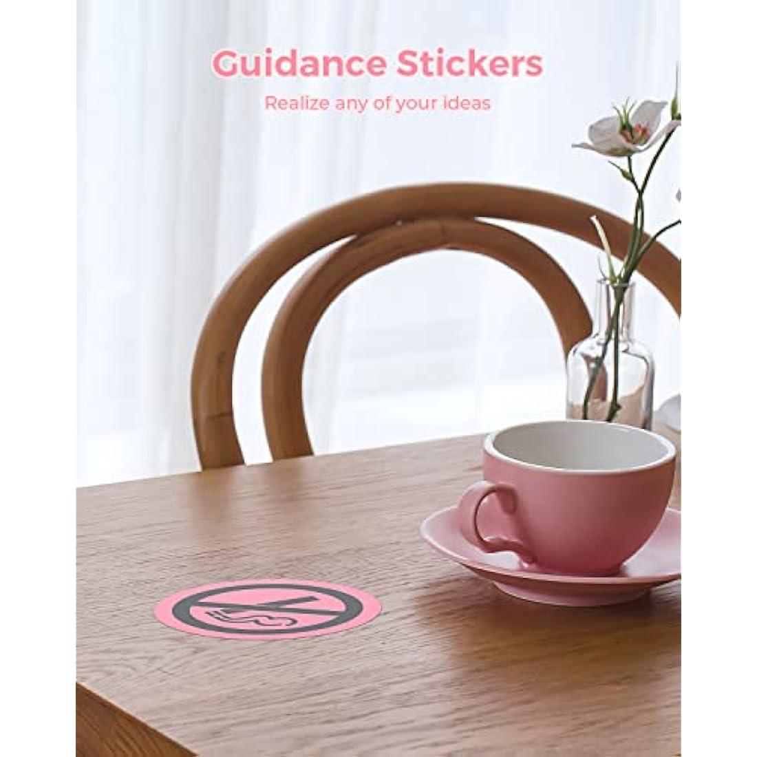 MUNBYN 76x76mm Pink Circle Thermal Sticker Labels, Self-Adhesive Round Direct Thermal Labels, Multi-Purpose Roll Stickers for Business-500 Sheet/1 Roll