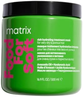Matrix Food For Soft Mask, Rich Hydrating Hair Treatment, For Dry and Porous Hair, With Avocado Oil and Hyaluronic Acid, 500ml