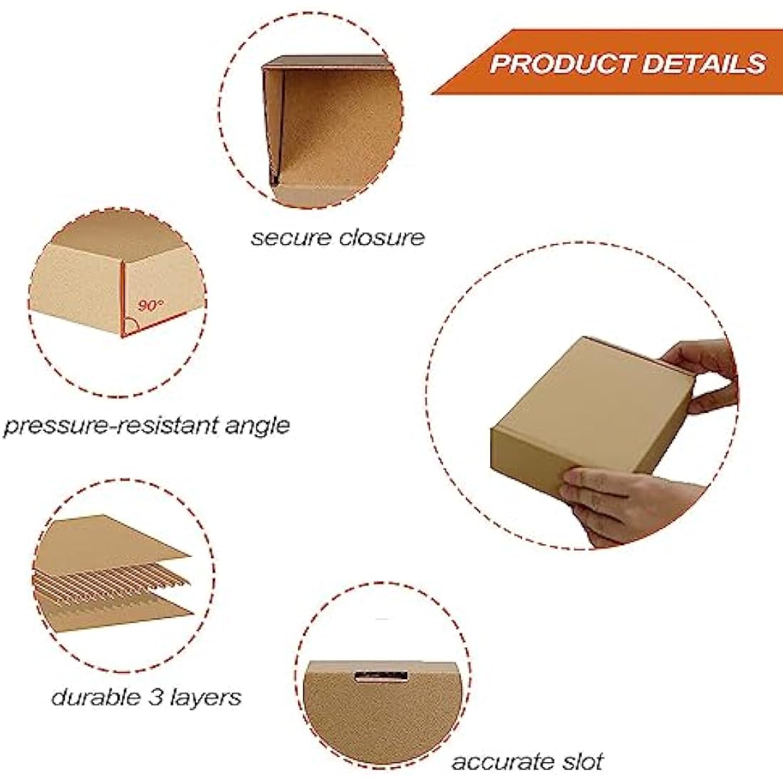 RLAVBL 25 Pack 178x127x51 mm (7x5x2 in) Shipping Boxes Small Brown Corrugated Cardboard Box for Packing Mailing