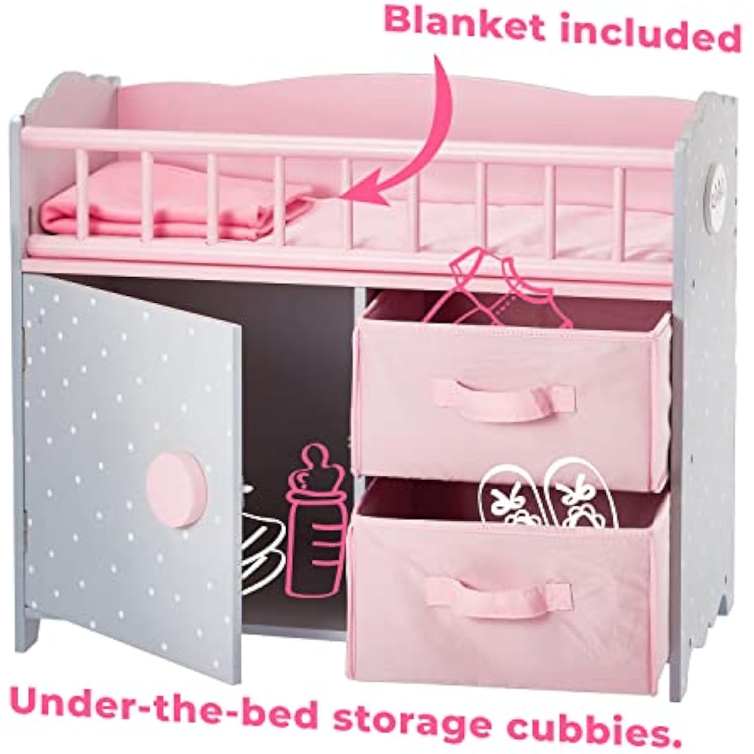Olivia's Little World Crib, Cabinet & Cubby