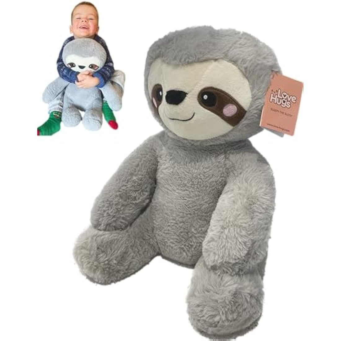 LoveHugs 1.5kg Weighted Teddy Bear For Anxiety, Comfort, Stress Relief & Restful Sleep - Sloth Teddy Therapeutic Weighted Stuffed Animal Toy