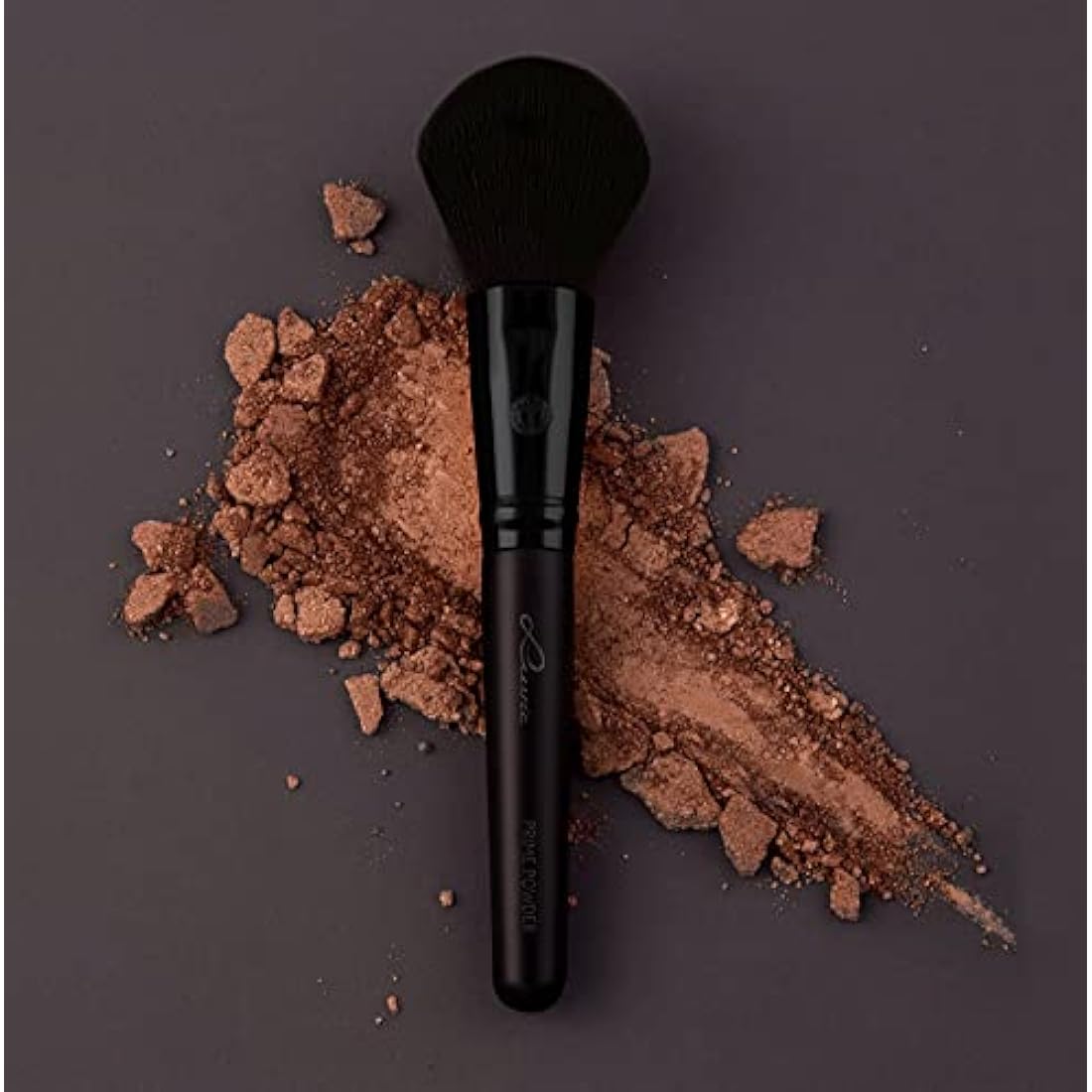 Luvia Prime Vegan Pro Make-Up Brush Set, Black, 12 Makeup Brushes Including Brush Storage, Blender Sponge & Cleaning Mat for Cosmetic Brushes, Black & Rose Gold