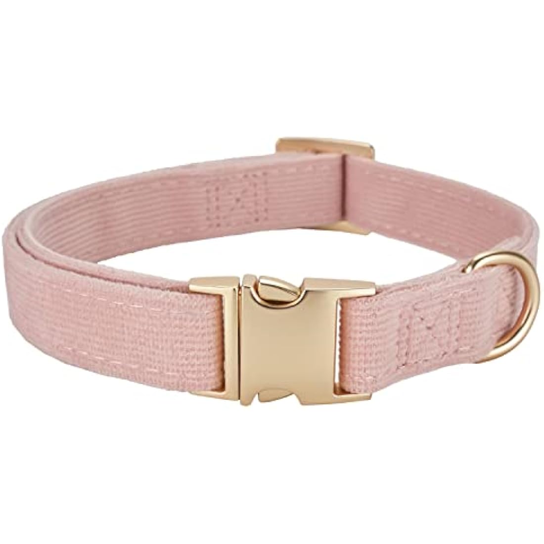 YUDOTE Ultra-soft Dog Collar Natural Cotton Corduroy Made for Large Dogs with Sensitive Skin,Dusty Pink