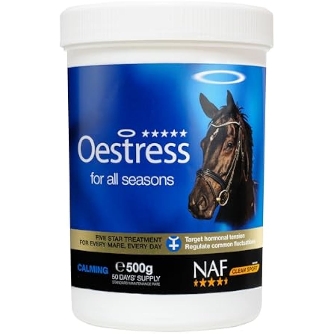 NAF Five Star Oestress 500g – Hormonal Support Supplement for Mares – With Chasteberry, Magnesium & Soothing Herbs – Promotes Calm Behaviour & Seasonal Comfort