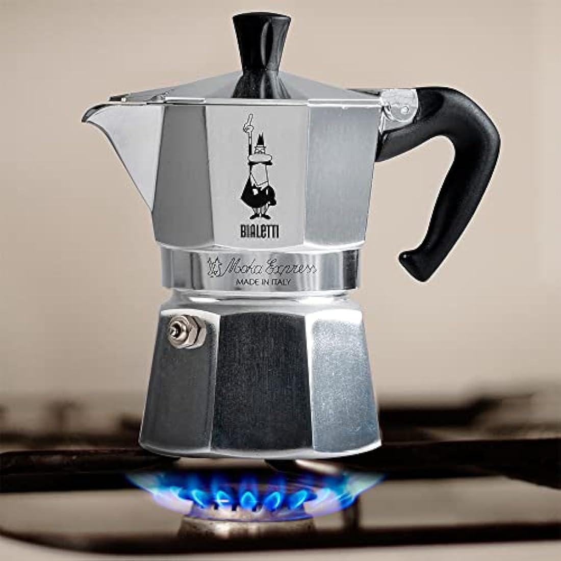 Bialetti Moka Express Aluminium Stovetop Coffee Maker (9 Cup), 420ml, Silver.