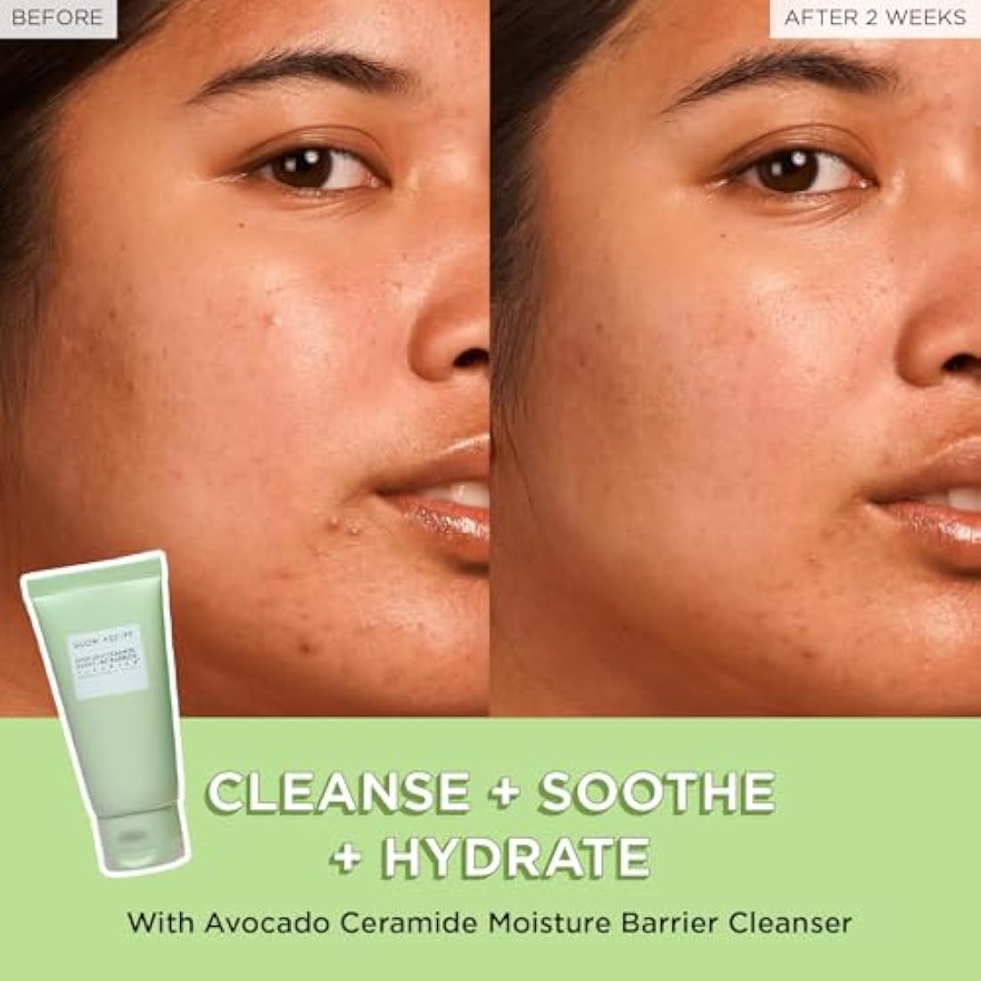 Glow Recipe Avocado Ceramide Moisture Barrier Face Cleanser - Hydrating Facial Cleanser for Dry Skin - Daily Makeup Remover & Gentle Face Wash w/Avocado Oil for Skin Barrier Repair (150ml)