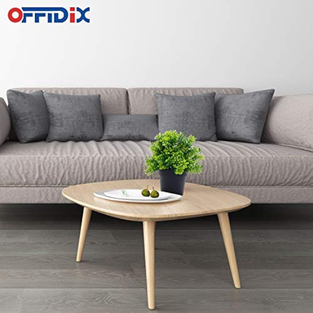 OFFIDIX Artificial Plants with Vase Mini Plastic Eucalyptus Plants for Home Office Decoration Faux Plastic Plants with Pots Fake Plant Indoor (Small Leaf)