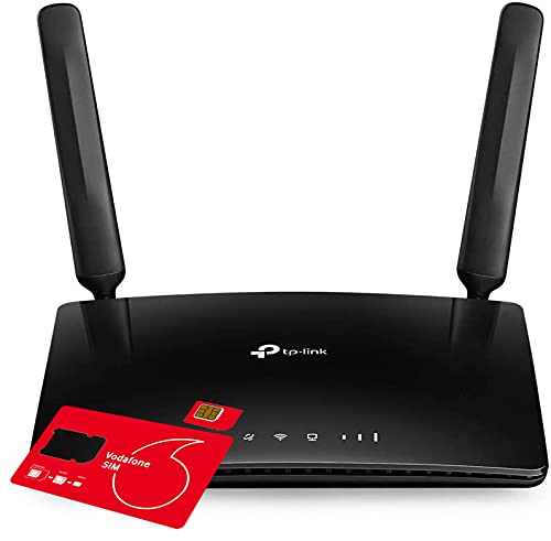 TP-Link MR600 (v3) 4G+ Cat6 LTE Dual Band Gigabit Router with Vodafone Max Data SIM Card Bundle