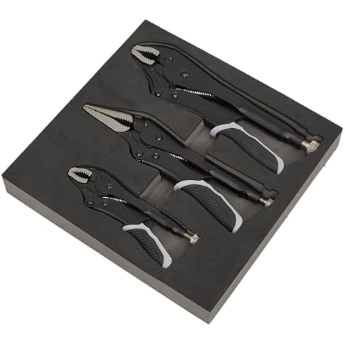 Sealey Ak6863B Locking Pliers Set 3Pc Quick Release Black Series
