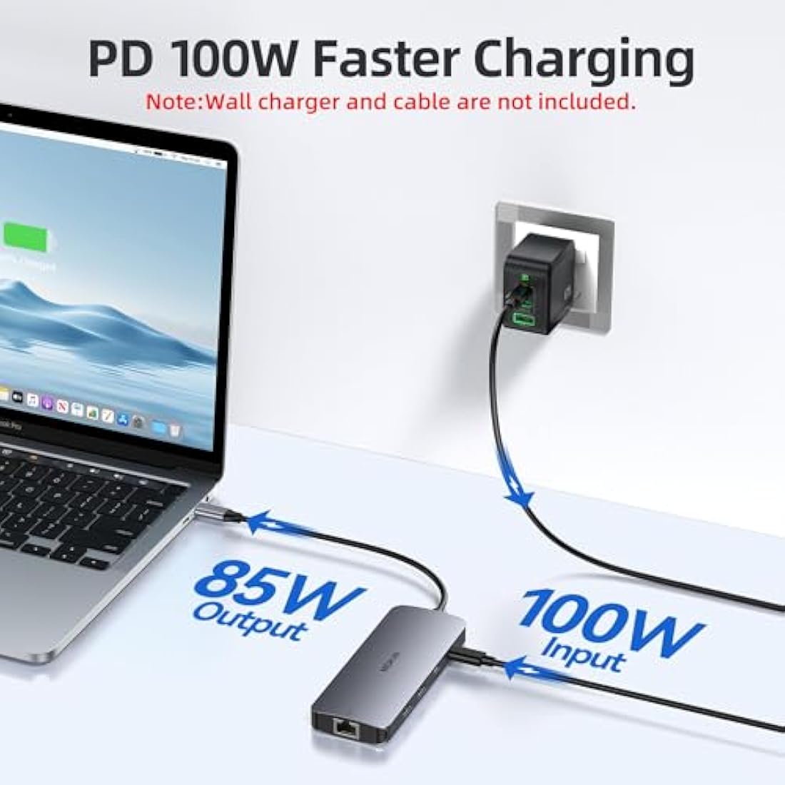 MOKiN USB C Docking Station - 3 Monitor Hub with 2 HDMI, 4K DisplayPort, 1Gbps Ethernet, 100W PD Charging, 3 USB A/C 3.0 Ports for MacOS/Dell XPS/HP/Lenovo/Surface