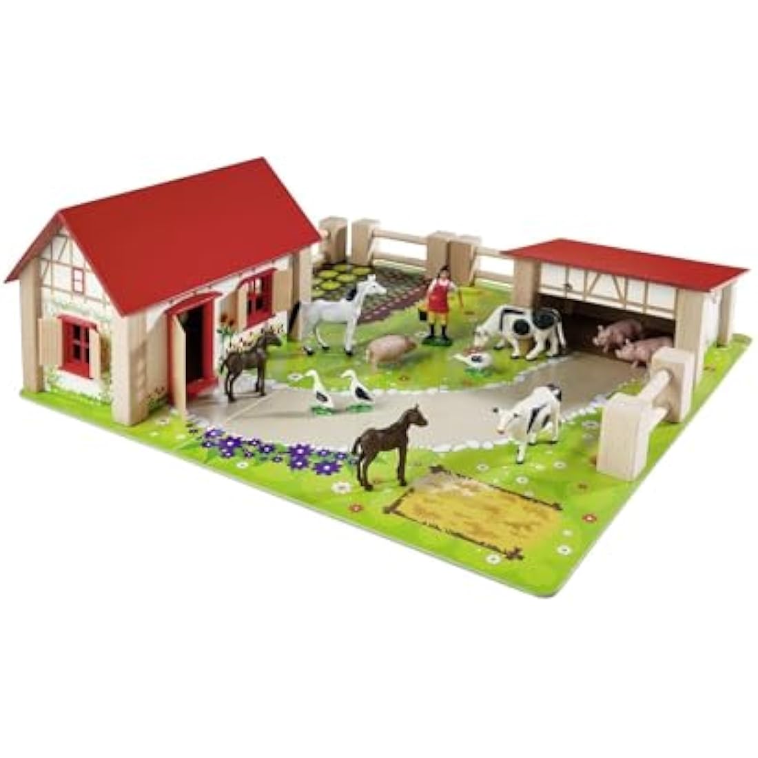 Eichhorn Liitle Farm Wooden Toy Set (21-Piece, Multi-Colour)