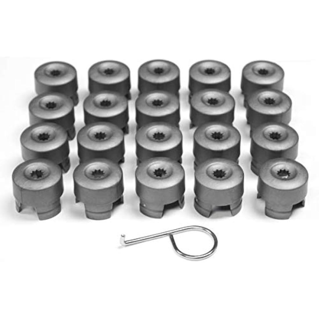 Partsdealers WHEEL NUT BOLT COVERS CAPS FOR VW TRANSPORTER T5 T5.5 TOUAREG AMAROK 19mm GREY x20 NEW SET + TOOL…