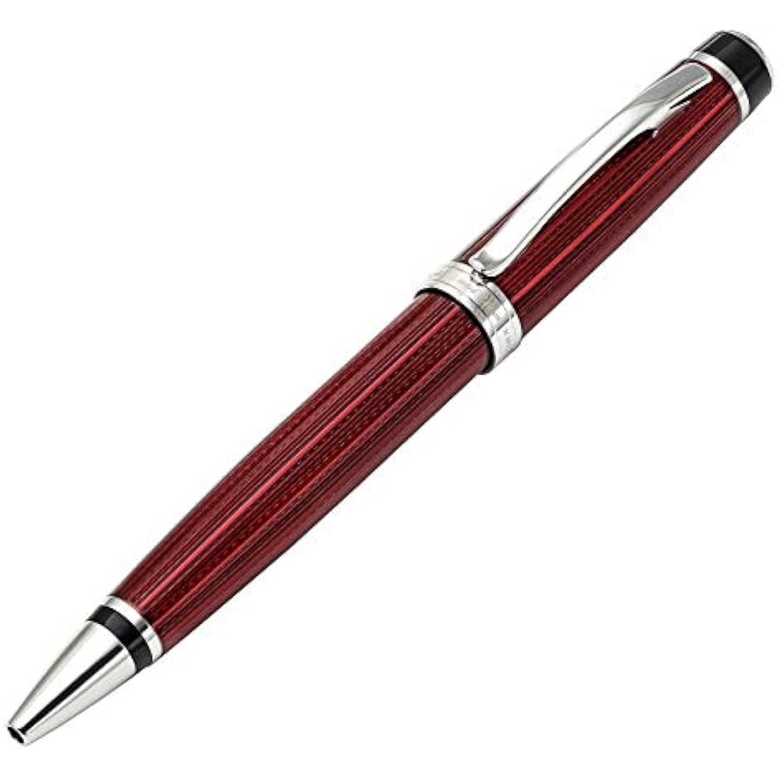Xezo Incognito Twist Action Ballpoint Pen, Medium Point. Burgundy Red Lacquer with Pure Platinum Plating. Handcrafted, Limited Edition, Serialized