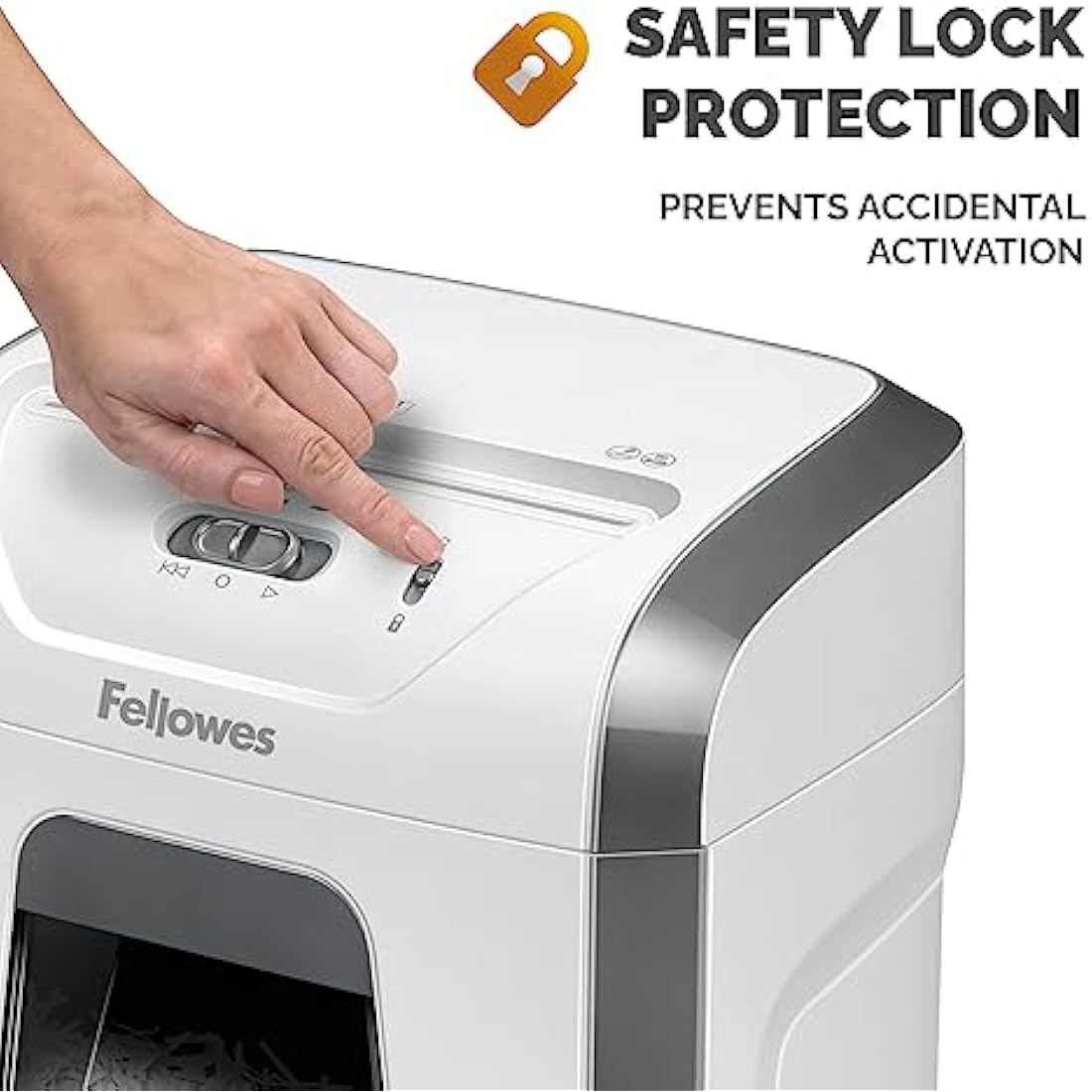 Fellowes Paper Shredder for Home Office Use - 15 Sheet Cross Cut Paper Shredder for Deskside Use - Powershred 15C Home Shredder with 19L Pull-Out Bin - High Security P4 - White