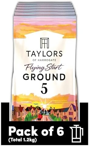 Taylors of Harrogate Flying Start Ground Coffee, 200 g (Pack of 6 - Total 1.2kg)