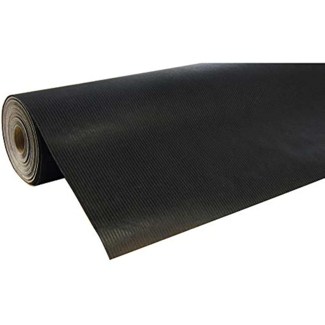 Clairefontaine - Ref 507229C - Nature Kraft Long Roll Wrapping Paper (Single Roll) - 70cm Width x 250m Length, 60gsm Ribbed Kraft Paper - Solid Black Colour