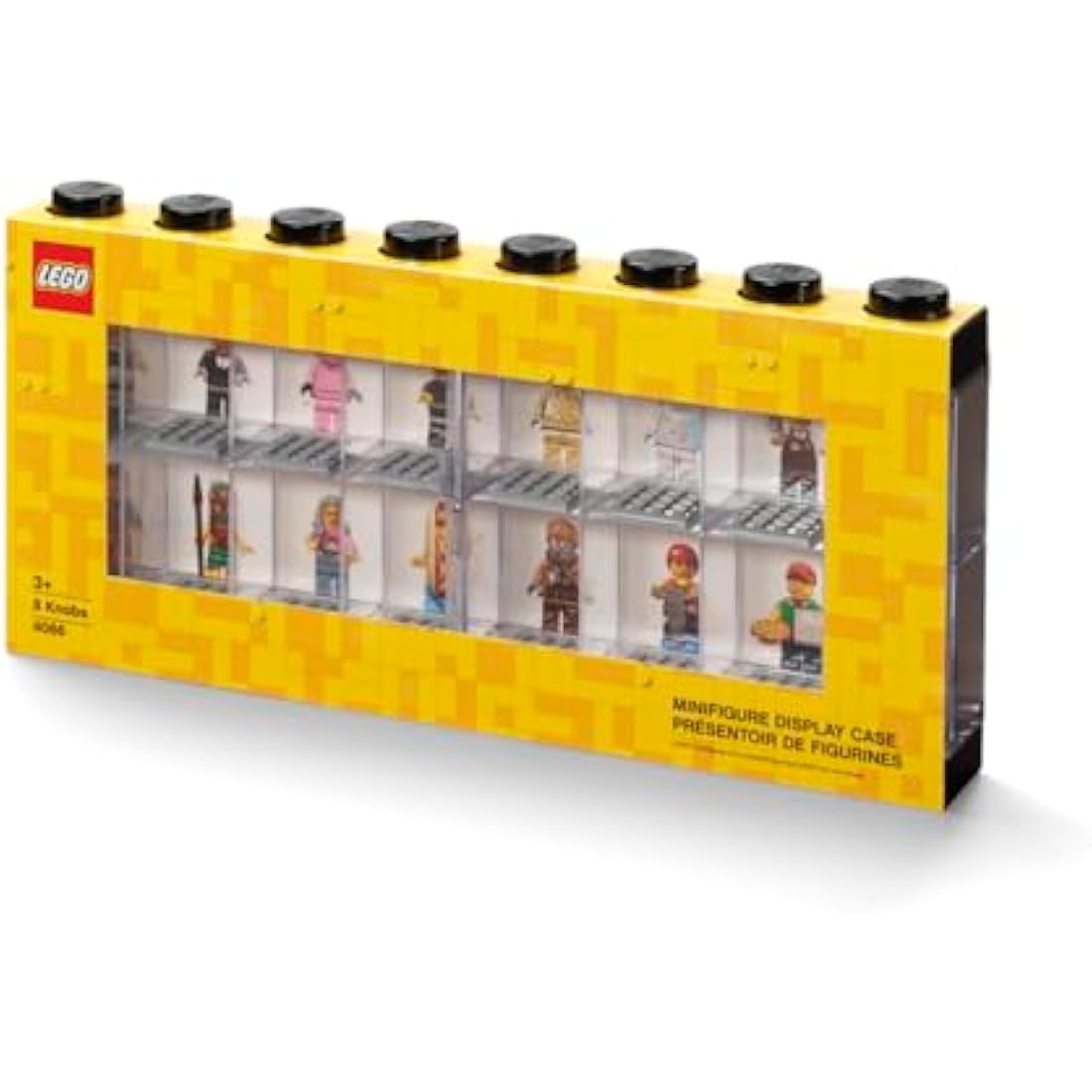 LEGO Minifigure Display Case 16 Black, Stackable Container for Wall or Desk, Space for 16 Minifigures, Home Office Display Cabinets LEGO storage