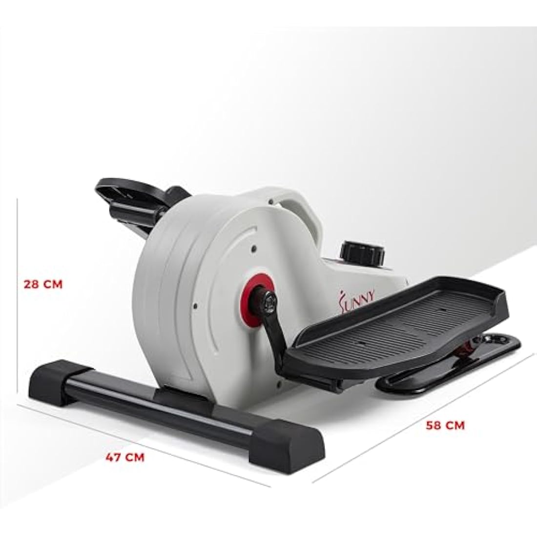 Sunny Health & Fitness Sitting Under Desk Elliptical Exerciser, Portable Pedal Training Machine for Senior Exercise, with Handle, Easy to Carry, Peddler for Home Workout, Optional Free SunnyFit App