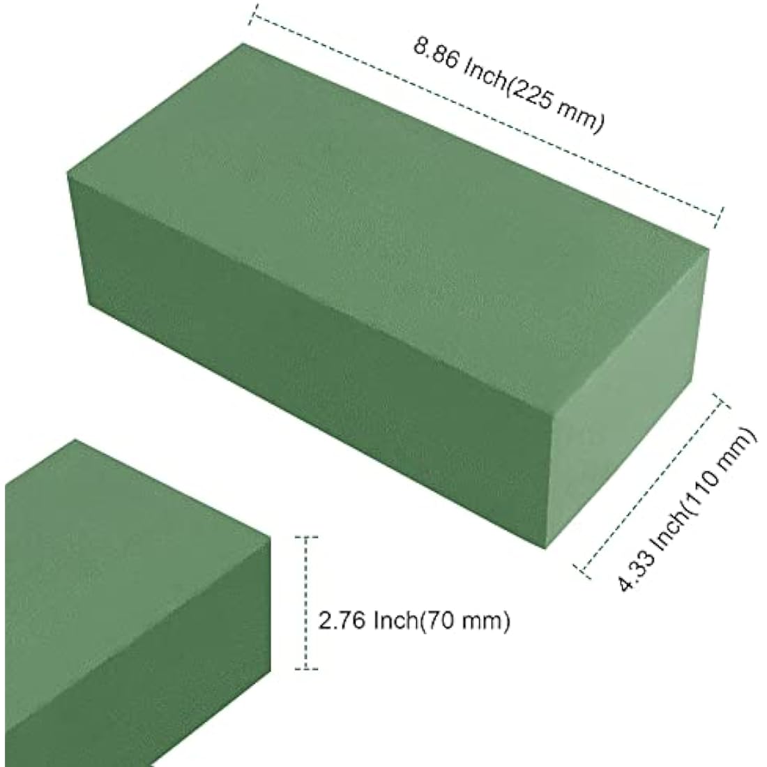 PINGEUI 8 PCS Green Floral Foam Bricks, Dry Florist Foam Block, DIY Flower Arrangements Foam for Florist Artificial Flower Arrangement Supplies, Wedding Bouquet, Centrepieces, 22.5x11x7cm