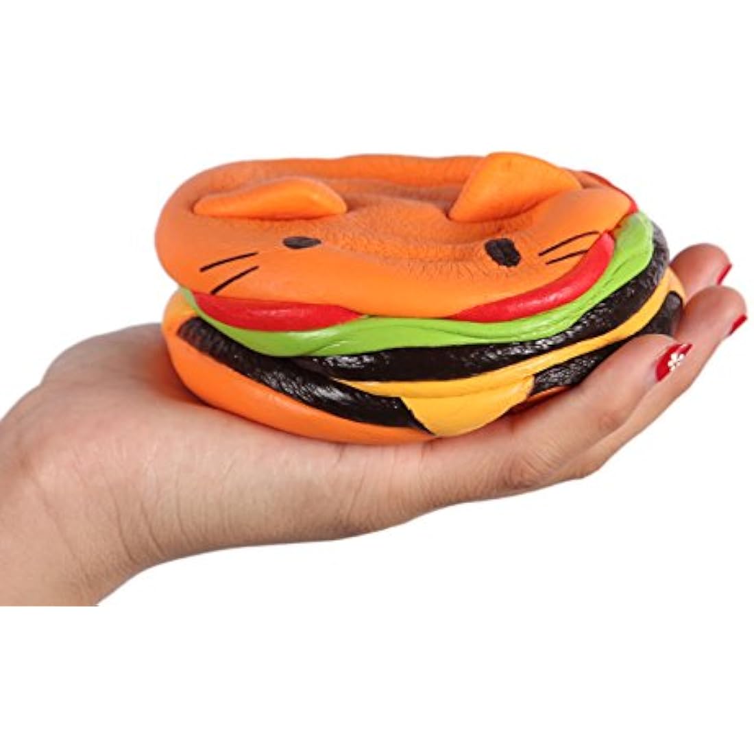 Anboor Squishies Hamburger Cat Jumbo Slow Rising Kawaii Bread Squishies Toy Prime Cheap for Collection Gift,Color Random