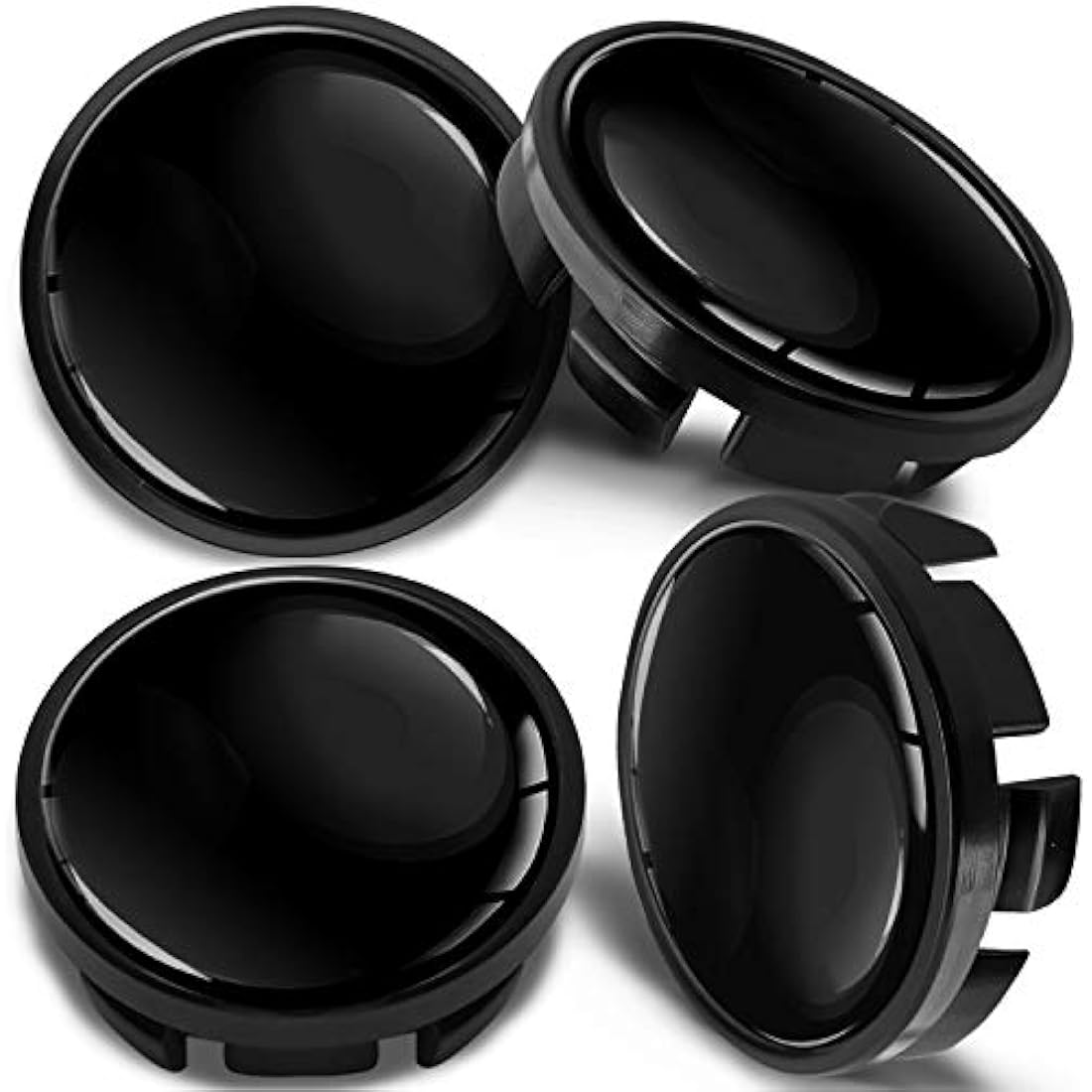 SkinoEu 4 x 65mm Wheel Centre Alloy Hub Center Caps Compatible with VW 3B7 601 171 / 6U7 601 171 Black Hubcaps CV 4