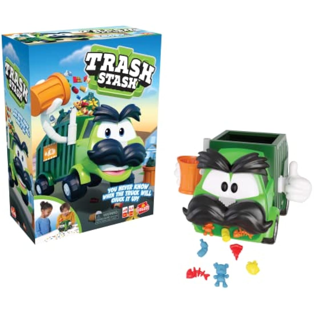 Trash Stash: You Never Know When the Truck Will Chuck it Up! | Kids Action Games | For 2-4 Players | Ages 4+