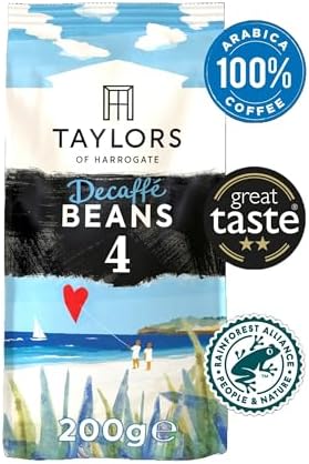 Taylors of Harrogate Decaffe Coffee Beans 200 g (Pack of 6 - Total 1.2kg)
