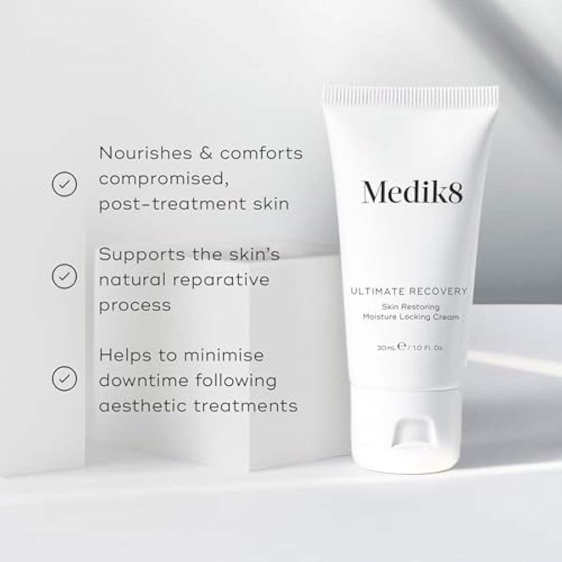 Medik8 Ultimate Recovery - Skin Restoring Moisture Locking Cream - Face Moisturiser With Allantoin - For Very Dry Skin - 30ml