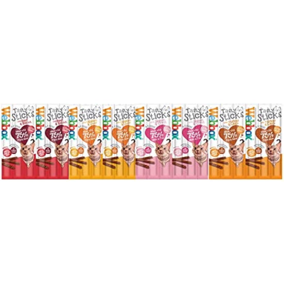 Webbox Cats Delight Tasty Sticks Chews Treats Variety Pack 4 x 6 (24 Sticks)