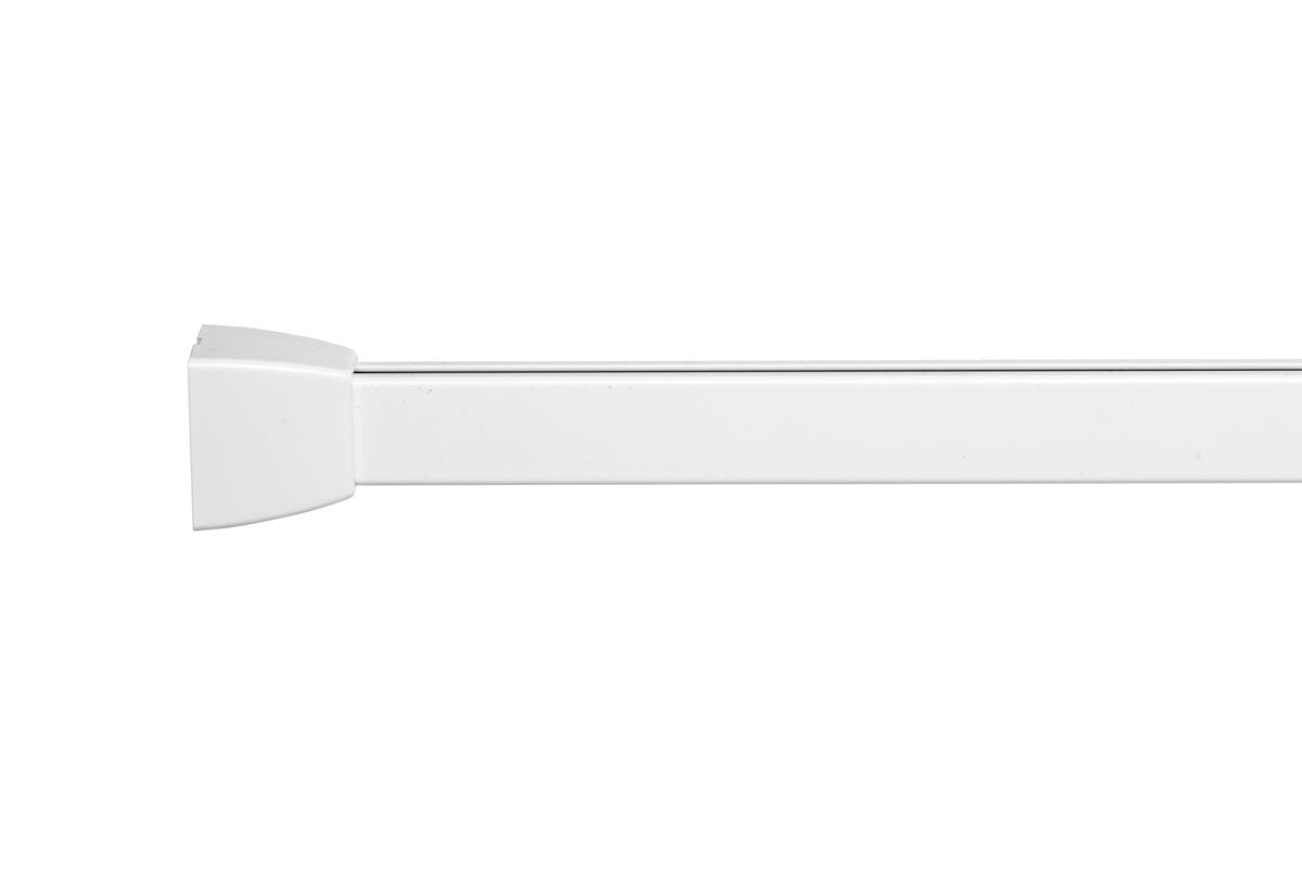 Croydex Professional Angled Shower Rail with Hooks & Gliders, Profile 800, 1200m, White