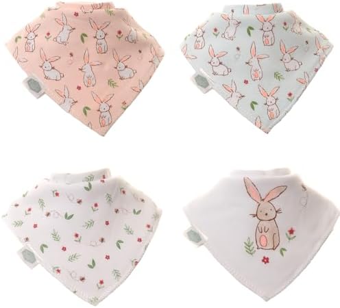 Ziggle - Bandana Dribble Bibs - Cotton Front Baby Bibs Newborn to 24 Months - Newborn Baby Gifts - Bibs For Comfortable Kids