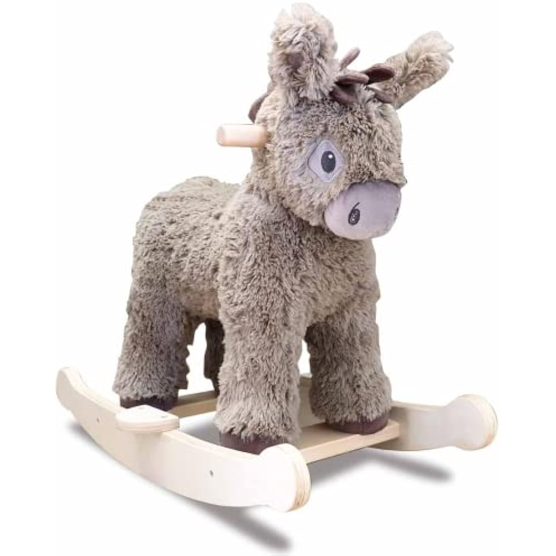 Little Bird Told Me - Norbert Donkey Rocking Toy for Baby/Toddler 9+ Months Unisex - Soft Plush Fabric, Solid Wooden Frame & Rockers, Scrunchy Ears & Tail - British Brand Since 2007