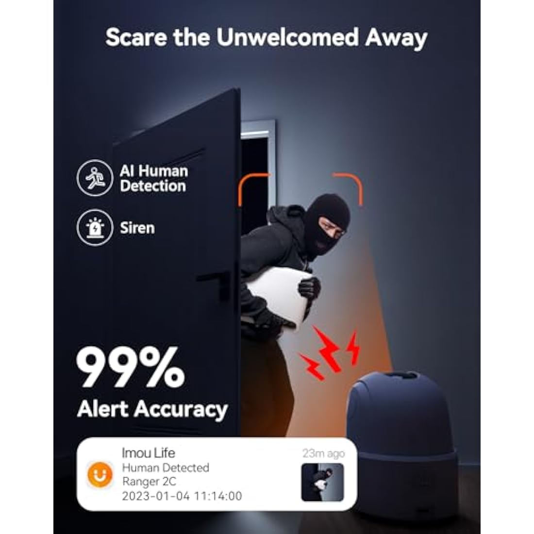 Imou 2.5K Security Camera Indoor, WiFi Camera 4MP, Pet Dog Camera Baby Monitor with Motion Sound Detection, 360° Rotation, 10M Night Vision, 2-Way Audio, Privacy Mode, Works with Alexa, 2.4GHz Only