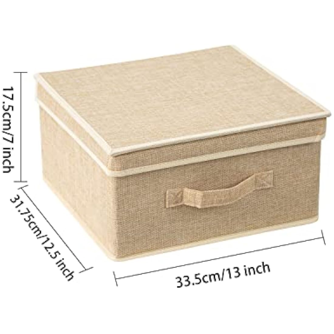 BrilliantJo Storage Boxes with Lid, Foldable Clothing Storage Basket case with Handle for Closet, Bedroom, Home, 33.5L x 31.75W x 17.5H(cm) 4 mixed colors A