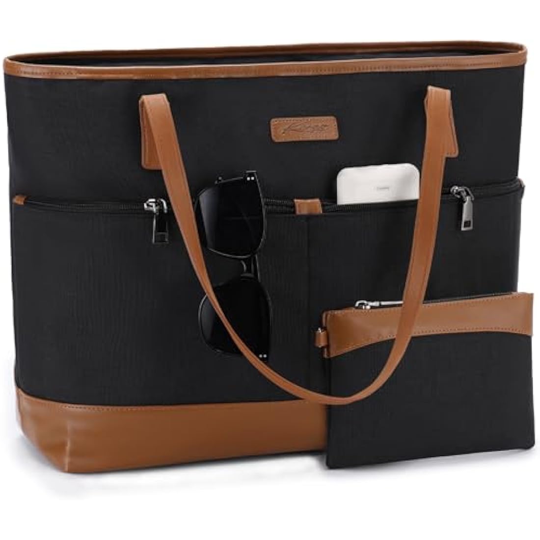 Kasgo Laptop Bag for Women,Water Resistant 15.6 inch Tote Bag Women Shoulder Bag Large Ladies Handbag Purse Teachers Bag Work Bag with Luggage Sleeve for Office Travel School