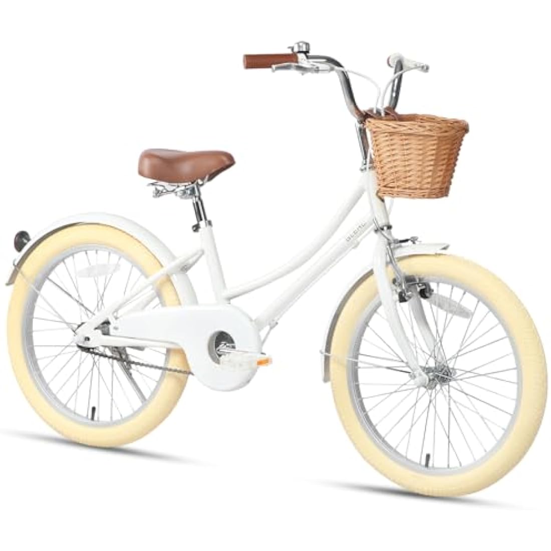 Glerc Little Molly 20 Inch Kids Retro Girls Bike for 2-13 Year Old with Wicker Basket & Stabilisers/Kickstand, Multiple Colors