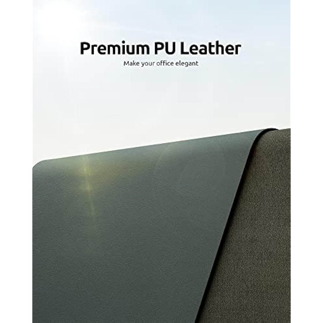 YSAGi Leather Desk Mat, Large Mouse Mat, Non-Slip Desk Pad, Waterproof PU Leather Table Protector Writing Pad for Office and Home (90 x 43 cm, Dark Green)