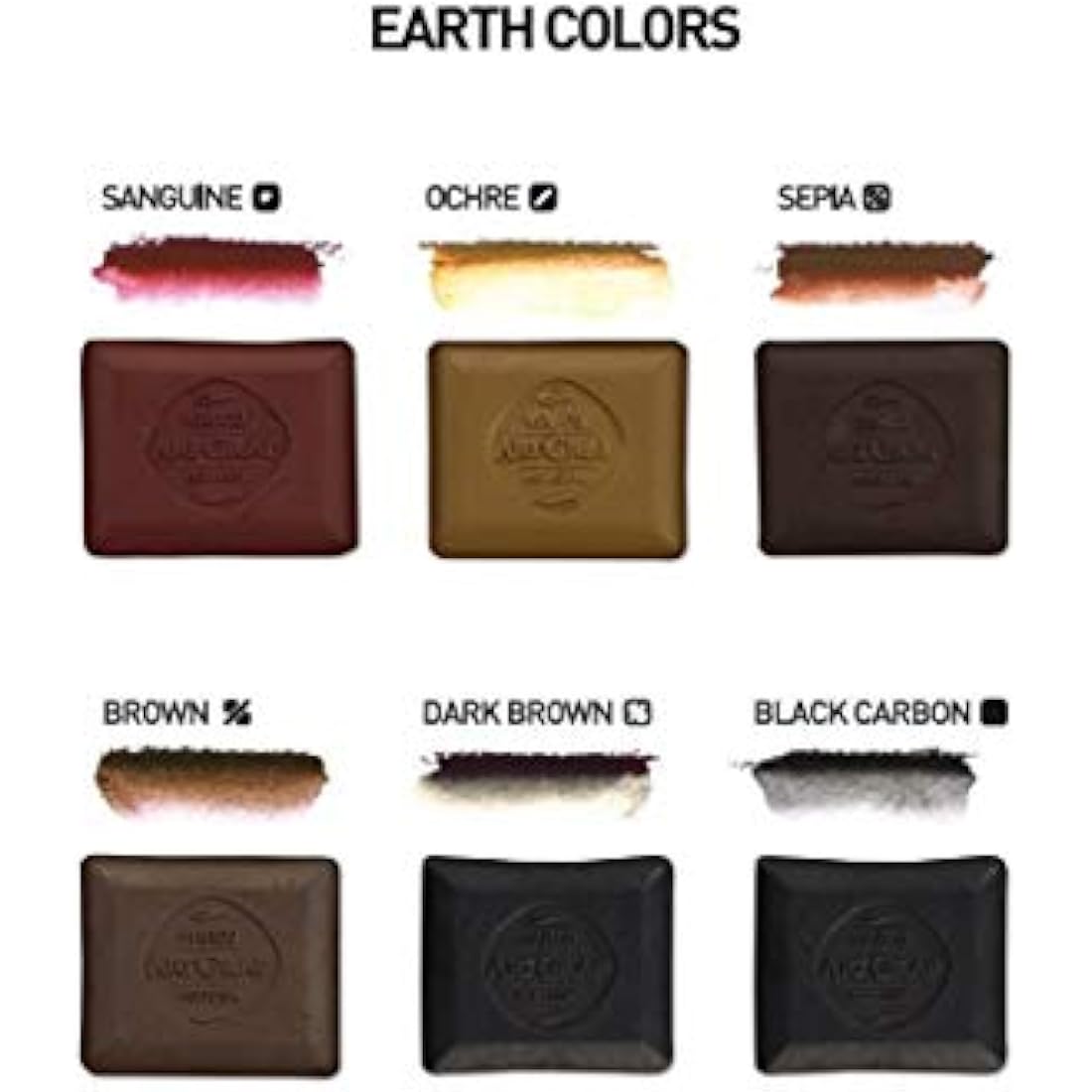Global Art Earth Tone-Graphite Pencils, Acrylic, Multicolour, 6 Count (Pack of 1)