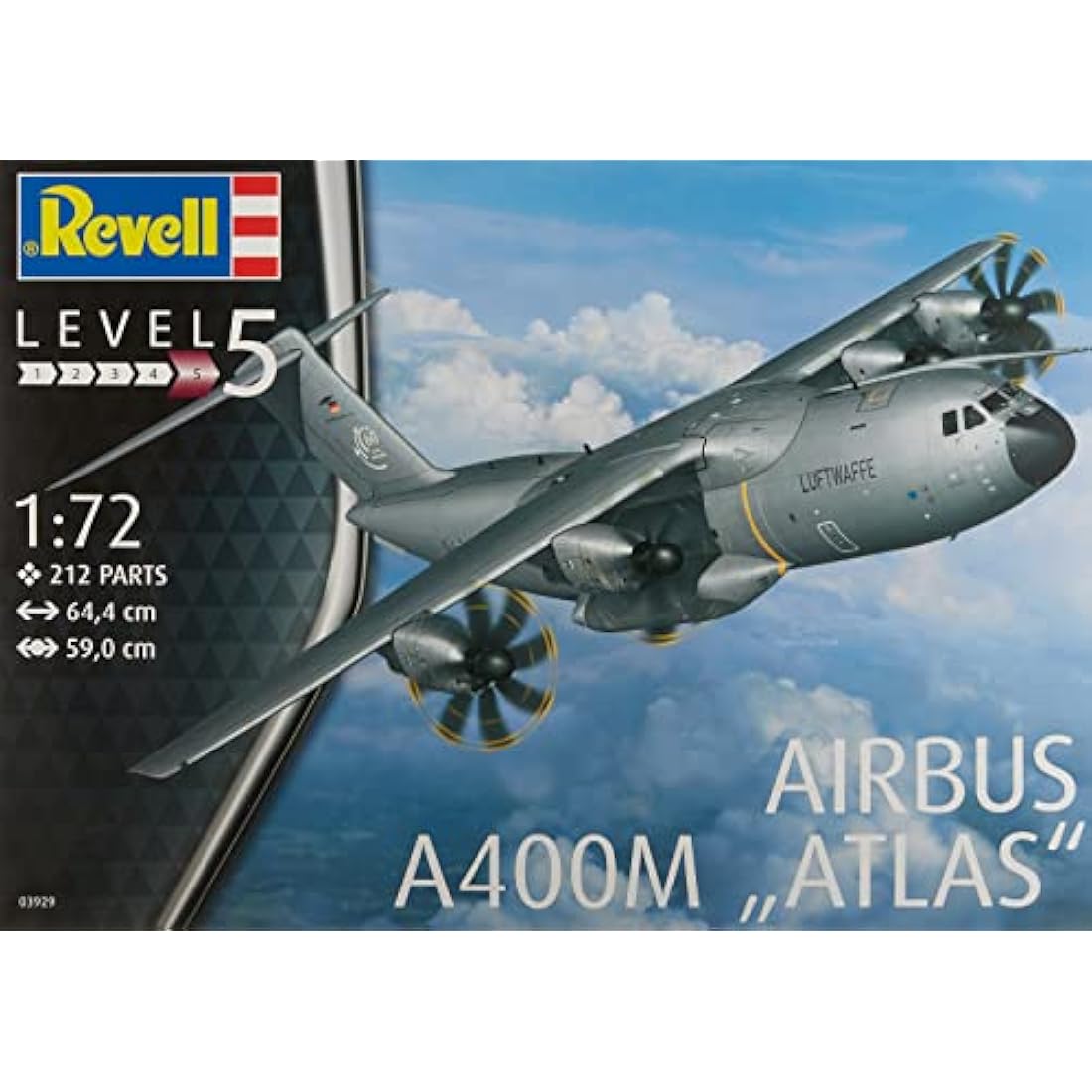 Revell 03929 Airbus A400M ATLAS 1:72 Scale Unbuilt/Unpainted Plastic Model Kit