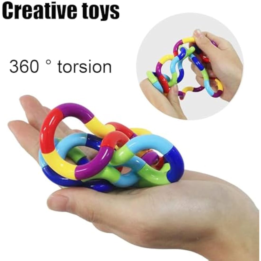 BAIYSFFG Tangle Fidget Toy 7 PCS Twisty Fidget Toy Stress Relief Stim Silent for Kids and Adults