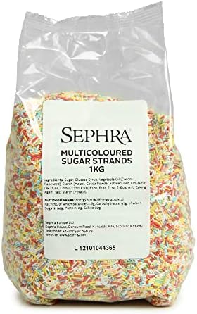 Sephra Multicoloured Sugar Strands (Rainbow Sprinkles) 1kg