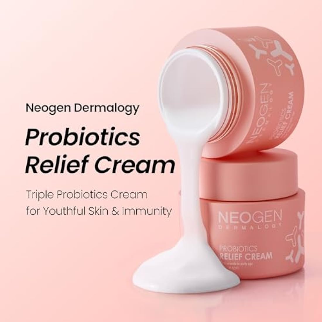 DERMALOGY by NEOGENLAB Probiotics Relief Cream 1.76 oz (50g) - Hydrating & Firming Facial Moisturizer with Probiotics Lactobacillus & Bifida & Collagen - Korean Skin Care
