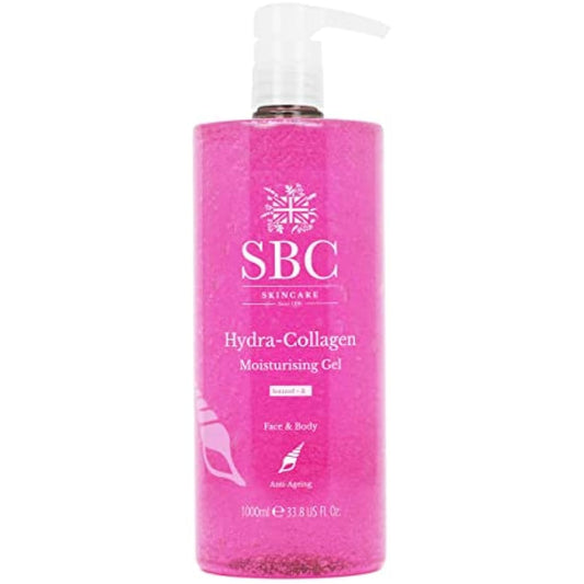 SBC Skincare Hydra-Collagen Moisturising Gel - 1000ml | Anti-Ageing Collagen Gel | Oil-Free Lightweight Face And Body Moisturiser Gel | Collagen Skincare Gel | Collagen Body Lotion