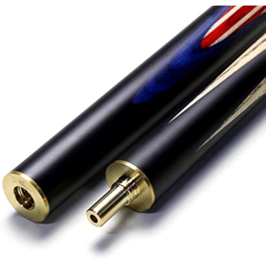 CUESOUL 57" Handcraft 3/4 Jointed Ebony Snooker Cue with Union Jack Flag Design