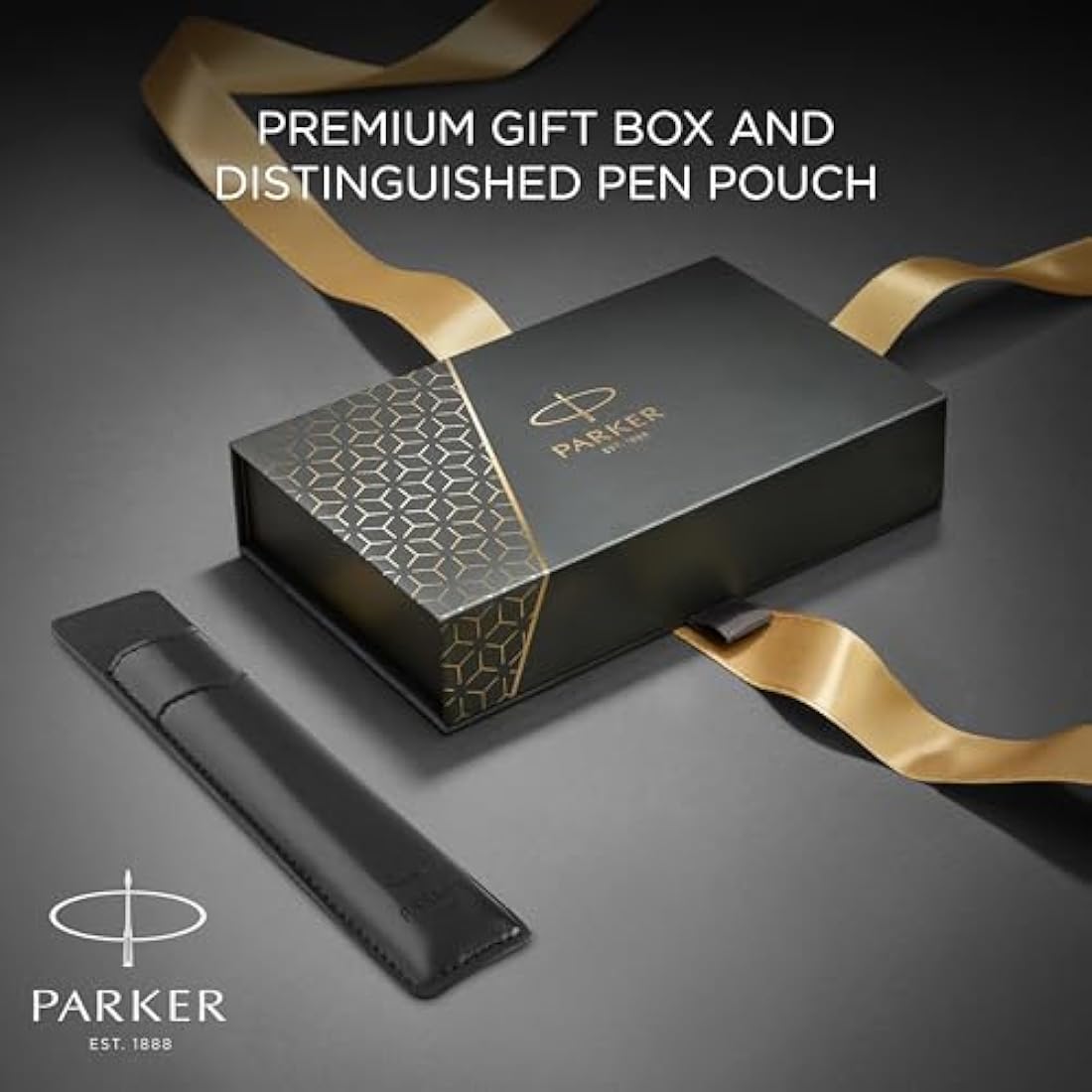 Parker IM Duo Pen Gift Set | Fountain Pen, Ballpoint Pen & Pen Pouch | Stainless Steel Finish with Chrome Trims | Medium Tip | Blue Ink Refills | Perfect Graduation Gifts