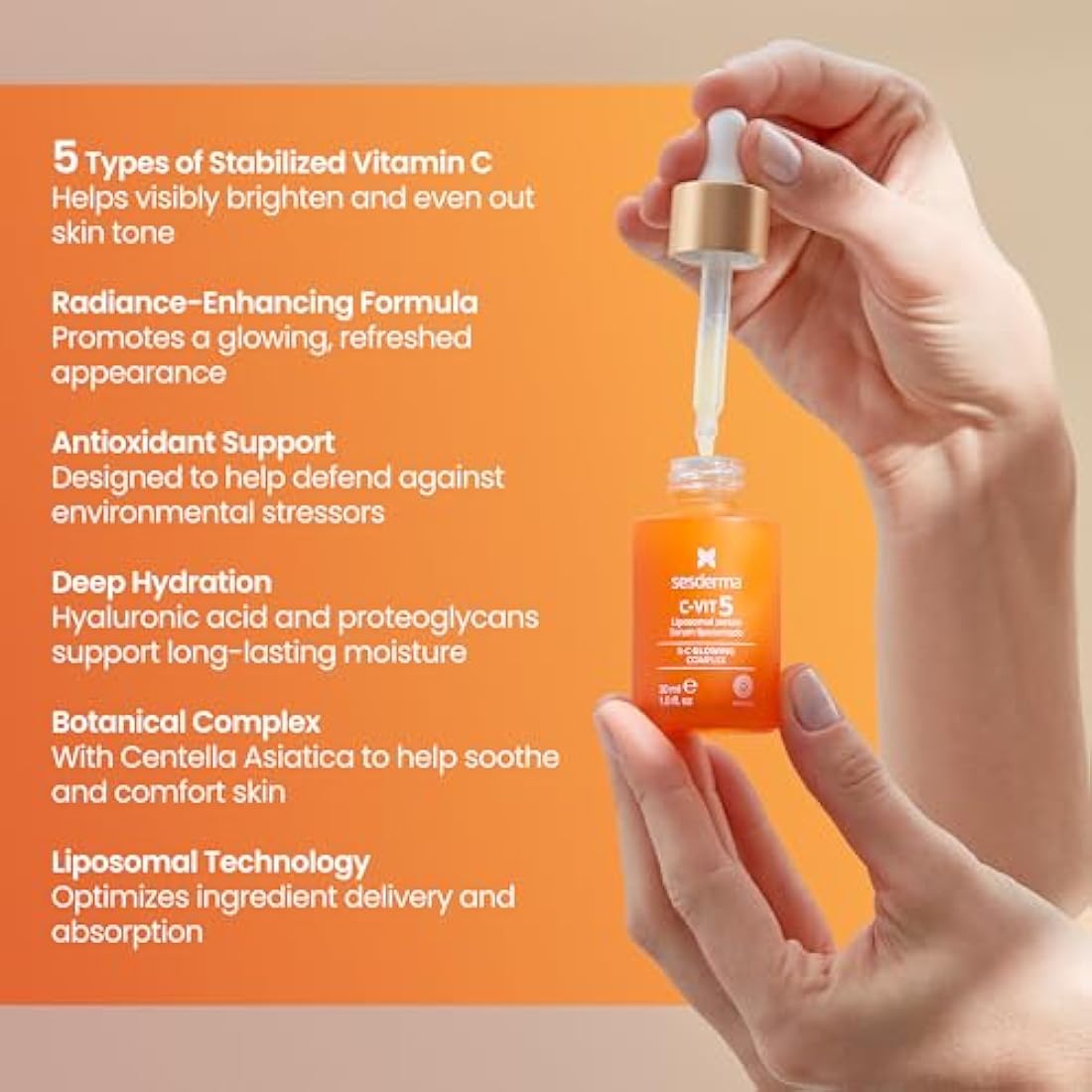 Sesderma C-Vit Liposomal Serum 30ml - Hydrating Vitamin C Serum for Face - Anti Aging Serum - Grade Skincare - Radiant and Youthful Skin - Cruelty Free Formula